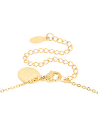 Waterproof Gold Plated Stainless Steel Cubic Zirconia Droplet Pendant Necklace - link has visual effect only