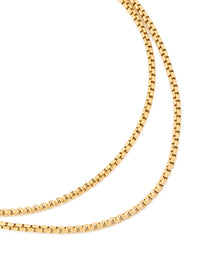 Waterproof Gold Plated Stainless Steel Double Box Chain Layered Necklace - link has visual effect only