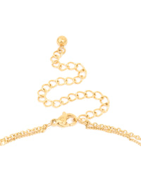 Waterproof Gold Plated Stainless Steel Fine Chain & Disc Pendant Layered Necklace - link has visual effect only