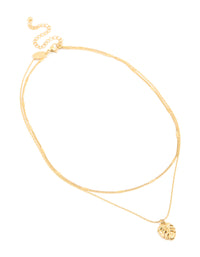 Waterproof Gold Plated Stainless Steel Chain & Leaf Layered Necklace - link has visual effect only
