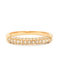 Waterproof Gold Plated Stainless Steel Cubic Zirconia Pave Skinny Ring - link has visual effect only
