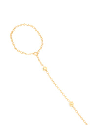 Waterproof Gold Plated Stainless Steel Ball Detail Hand Chain - link has visual effect only