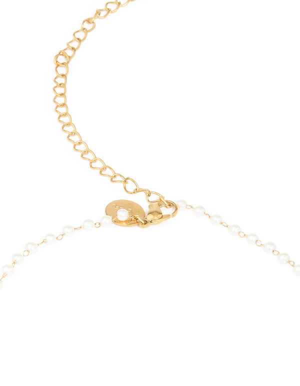 Waterproof Gold Plated Stainless Steel Pearl Waist Chain