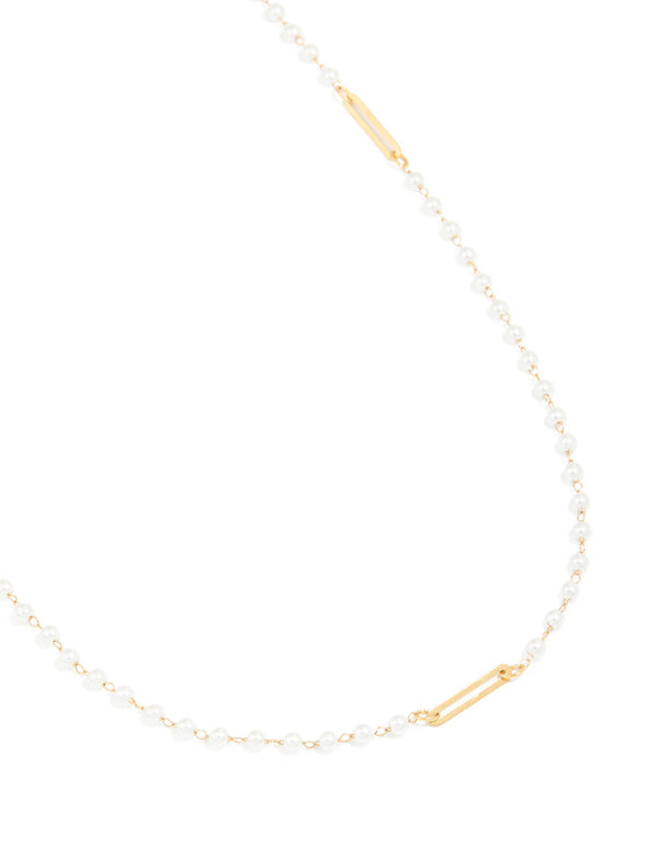 Waterproof Gold Plated Stainless Steel Pearl Waist Chain