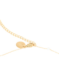 Waterproof Gold Plated Stainless Steel Pearl Detail Waist Chain - link has visual effect only