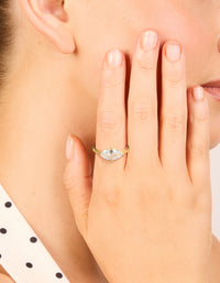 Waterproof Gold Plated Stainless Steel Cubic Zirconia Skinny Ring - link has visual effect only