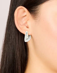 Waterproof Stainless Steel Trapezium Hinge Hoop Earrings - link has visual effect only