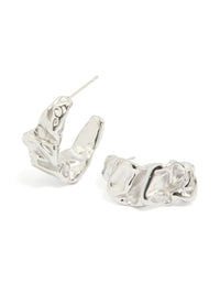 Waterproof Stainless Steel Crater Hoop Earrings - link has visual effect only