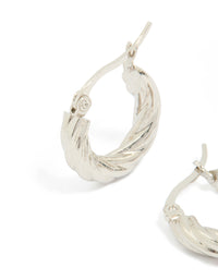 Waterproof Stainless Steel Twisted Hoop Earrings - link has visual effect only