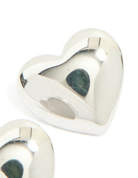 Waterproof Stainless Steel Puffy Heart Stud Earrings - link has visual effect only