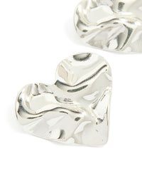 Waterproof Stainless Steel Molten Heart Stud Earrings - link has visual effect only