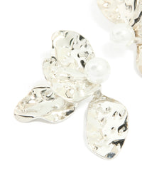 Waterproof Stainless Steel Pearl Large Flower Stud Earrings - link has visual effect only