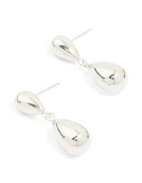 Waterproof Stainless Steel Pear Double Drop Earrings - link has visual effect only