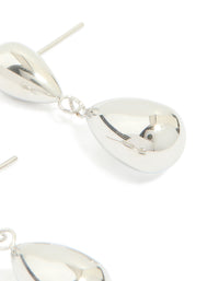 Waterproof Stainless Steel Pear Double Drop Earrings - link has visual effect only