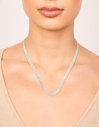 Waterproof Stainless Steel Cubic Zirconia Tennis Layered Necklace - link has visual effect only
