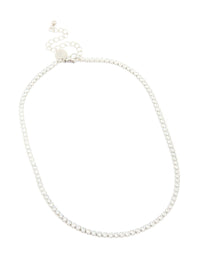 Waterproof Stainless Steel Cubic Zirconia Classic Tennis Necklace - link has visual effect only