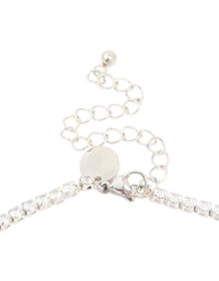 Waterproof Stainless Steel Cubic Zirconia Classic Tennis Necklace - link has visual effect only