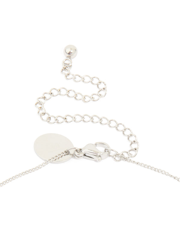 Waterproof Stainless Steel Freshwater Molten Hoop Pearl Centre Pendant Necklace