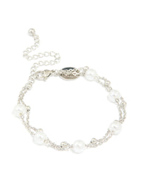 Waterproof Stainless Steel Pearl & Ball Layered Bracelet - link has visual effect only