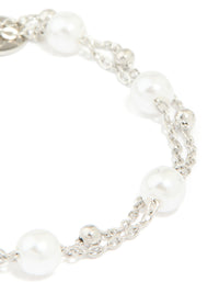Waterproof Stainless Steel Pearl & Ball Layered Bracelet - link has visual effect only