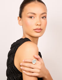 Waterproof Stainless Steel Smooth Pebble Ring - link has visual effect only
