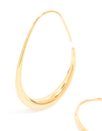 Waterproof Gold Plated Stainless Steel Oval Hoop Earrings - link has visual effect only