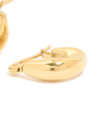 Waterproof Gold Plated Stainless Steel Organic Teardrop Hoop Earrings - link has visual effect only