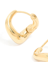 Waterproof Gold Plated Stainless Steel Bendy Metal Hoop Earrings - link has visual effect only