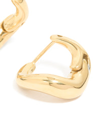 Waterproof Gold Plated Stainless Steel Bendy Metal Hoop Earrings - link has visual effect only