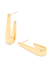 Waterproof Gold Plated Stainless Steel Long Drop Hoop Earrings - link has visual effect only
