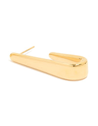 Waterproof Gold Plated Stainless Steel Long Drop Hoop Earrings - link has visual effect only
