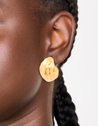 Waterproof Gold Plated Stainless Steel Curved Hoop Earrings - link has visual effect only