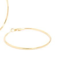 Waterproof Gold Plated Stainless Steel Hoop Earrings 55 MM - link has visual effect only