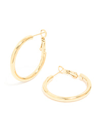 Waterproof Gold Plated Stainless Steel Hoop Earrings - link has visual effect only
