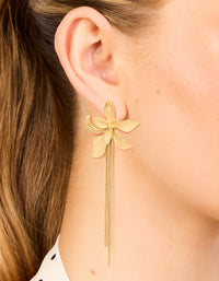 Waterproof Gold Plated Stainless Steel Flower Snake Chain Earrings - link has visual effect only
