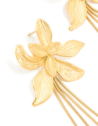 Waterproof Gold Plated Stainless Steel Flower Snake Chain Earrings - link has visual effect only