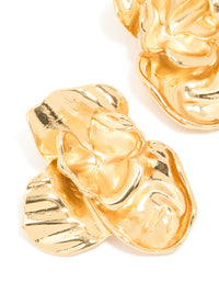 Waterproof Gold Plated Stainless Steel Statement Flower Stud Earrings - link has visual effect only