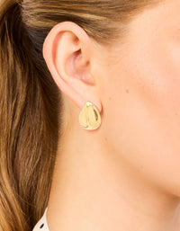 Waterproof Gold Plated Stainless Steel Organic Teardrop Stud Earrings - link has visual effect only