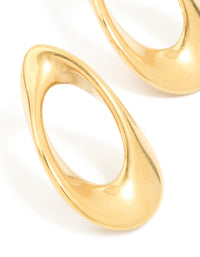 Waterproof Gold Plated Stainless Steel Mini Open Teardrop Earrings - link has visual effect only