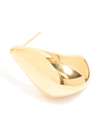 Waterproof Gold Plated Stainless Steel Button Stud Earrings - link has visual effect only