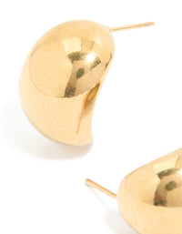 Waterproof Gold Plated Stainless Steel Bubble Round Hoop Earrings - link has visual effect only