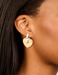 Waterproof Mixed Metal Plated Stainless Steel Small Heart Huggie Earrings - link has visual effect only