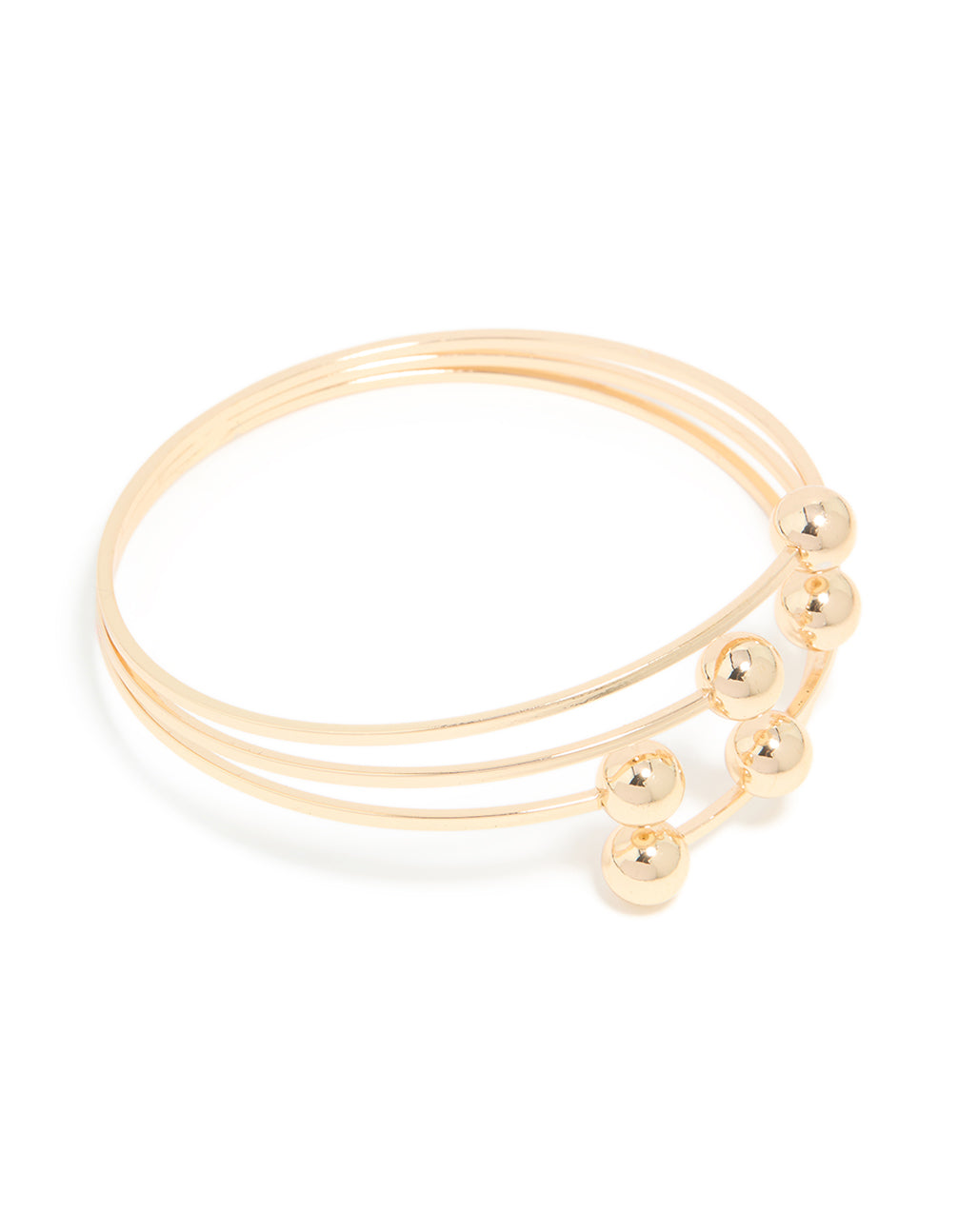 Gold Ball Layered Bangle