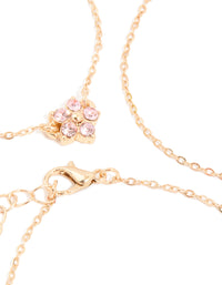 Gold Diamante Flowers Bracelet 3-Pack - link has visual effect only