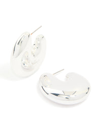 Silver Thick Bubble Hoop Earrings - link has visual effect only