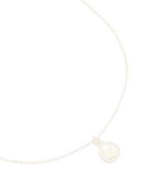 Silver Diamante Simple Teardrop Pendant Necklace - link has visual effect only