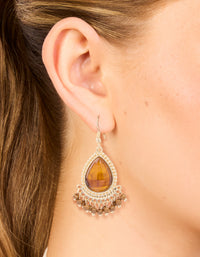 Gold Acrylic Teardrop Earrings - link has visual effect only