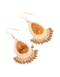 Gold Acrylic Teardrop Earrings - link has visual effect only