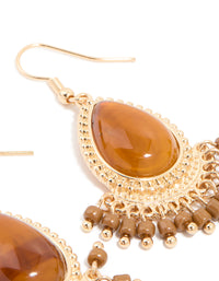 Gold Acrylic Teardrop Earrings - link has visual effect only