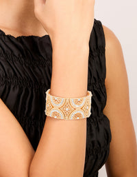 Gold Diamante Filigree Stretch Bracelet - link has visual effect only